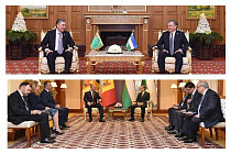 Мирзиеев встретился с президентами Туркменистана и Молдовы в Ашхабаде