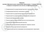 В Узбекистане утвержден перечень переходящих на систему самофинансирования вузов